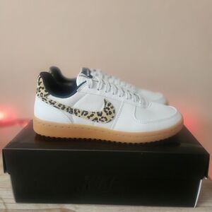 Nike Field General Women's Size 6.5 White Sneakers with Leopard Print